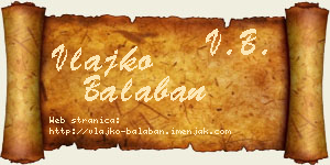 Vlajko Balaban vizit kartica